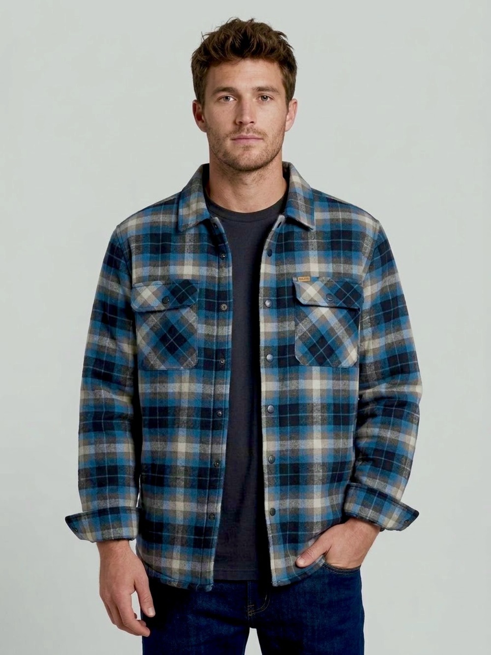 Matix Sherpa Lined Plaid Shirt Jacket Shacket - Men's Large